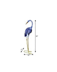 34" Blue And Gold Metal Birds Garden Accents Accessories