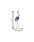 37" Blue And Gold Metal Birds Garden Accents Accessories