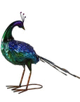 18" Blue And Green Metal Birds Garden Accents Accessories
