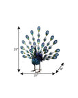 23" Blue And Purple Metal Birds Garden Accents Accessories