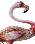 37" Pink And Yellow Metal Flamingo Garden Accents Accessories