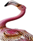 37" Pink And Yellow Metal Flamingo Garden Accents Accessories