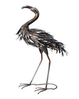 27" Copper And Silver Metal Flamingo Garden Accents Accessories