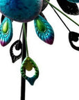 78" Blue And Purple Metal LED lights Birds Windmill