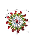 78" Red Green And Yellow Metal Windmill