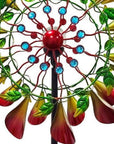 78" Red Green And Yellow Metal Windmill