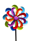 58" Purple Blue And Red Metal Windmill