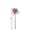 58" Purple Blue And Red Metal Windmill