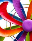 58" Purple Blue And Red Metal Windmill