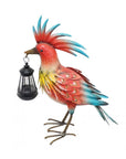17" Red Blue And Yellow Metal LED lights Birds Garden Accents Accessories