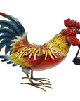 18" Red Blue And Yellow Metal LED lights Birds Garden Accents Accessories