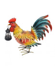18" Red Blue And Yellow Metal LED lights Birds Garden Accents Accessories