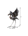 26" Copper And Silver Metal Flamingo Garden Accents Accessories