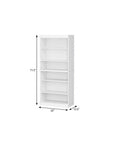 72" White Solid Wood Adjustable Six Tier Library Bookcase