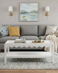 48" White Solid Wood Coffee Table