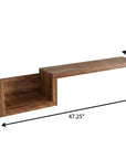 47" Oak Solid Wood Wall Mounted Floating Shelf
