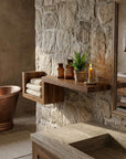 47" Oak Solid Wood Wall Mounted Floating Shelf