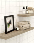 18" Brown Solid Wood Wall Mounted Floating Shelf