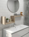 47" Oak Solid Wood Wall Mounted Floating Shelf