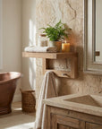 14" Brown Solid Wood Wall Mounted Floating Shelf