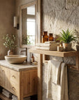 24" Brown Solid Wood Wall Mounted Floating Shelf