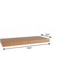 24" Brown Solid Wood Wall Mounted Floating Shelf