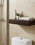 18" Espresso Solid Wood Wall Mounted Floating Shelf
