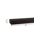 18" Espresso Solid Wood Wall Mounted Floating Shelf