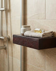 18" Espresso Solid Wood Wall Mounted Floating Shelf