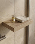 12" Brown Solid Wood Wall Mounted Floating Shelf