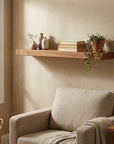 36" Brown Solid Wood Wall Mounted Floating Shelf