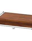 12" Brown Solid Wood Wall Mounted Floating Shelf
