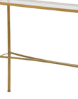 48" Clear and Antiqued Gold Glass and Iron Console Table