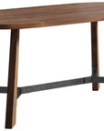 71" Brown and Black Wood Trestle Base Oval Dining Table