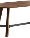 71" Brown and Black Wood Trestle Base Oval Dining Table