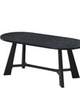 71" Brown and Black Wood Trestle Base Oval Dining Table