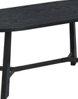 71" Brown and Black Wood Trestle Base Oval Dining Table