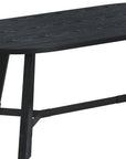 71" Brown and Black Wood Trestle Base Oval Dining Table