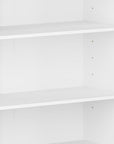 36" White Solid Wood Adjustable Three Tier Library Bookcase