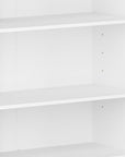 36" White Solid Wood Adjustable Three Tier Library Bookcase