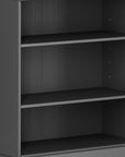 36" White Solid Wood Adjustable Three Tier Library Bookcase