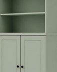 72" Sage Solid Wood Adjustable Six Tier Library Bookcase with Two Doors
