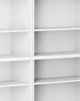72" White Solid Wood Adjustable Twelve Tier Library Bookcase