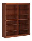 72" Coffee Solid Wood Adjustable Twelve Tier Library Bookcase