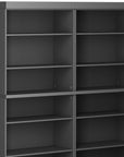 72" Gray Solid Wood Adjustable Twelve Tier Library Bookcase