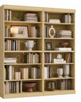 72" Yellow Solid Wood Adjustable Twelve Tier Library Bookcase