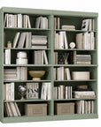 72" Sage Solid Wood Adjustable Twelve Tier Library Bookcase