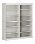 72" Off White Solid Wood Adjustable Twelve Tier Library Bookcase