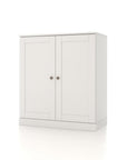 32" White Solid Wood Shaker Style Double Door Linen Cabinet
