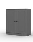 32" White Solid Wood Shaker Style Double Door Linen Cabinet